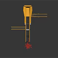 Yellow Industrial Crushing Vehicle With Conveyor Belts And Red Crushed Materials