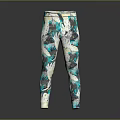 Stylish Green And White Tropical Plant Patterned Leggings For Women Fashion Wear