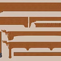 New Chinese style carved cross beam wooden beam ancient building component column beam column structure 3d model