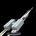 Military Missile Launch System With Twin Launch Tubes And Flame Exhaust