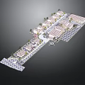 Residential Complex Layout Design With Multiple Buildings Road Network Parking Spaces And Green Areas