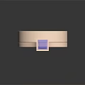 Elegant Gold Ring with Square Purple Gemstone Modern Minimalist Design 3d model