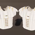 Elegant White Wall Decor With Gold Accents Symmetric Pleated And Lace Up Design