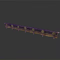 Ornamental Architectural Railing With Gold Decorations And Dark Body Design
