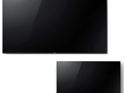 Two Modern Ultra Slim Smart TVs With Black Screens And Wall Mount Design 3d model