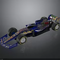 Blue Formula 1 Race Car With Gold Patterns And Italian Flag Details