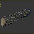 Natural Wooden Log Featuring Detailed Bark Texture And Smooth Cross Section Surface On Dark Background