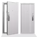 Modern Security Door with Ribbed Design Smart Lock and Steel Construction 3d model