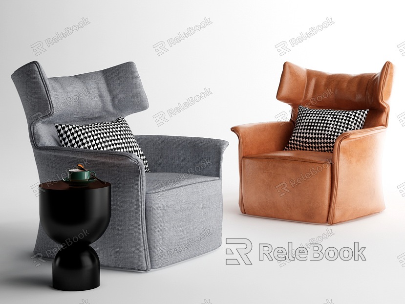 Modern Single Sofa Leather Sofa Chair Combination model