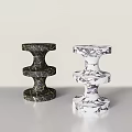 Modern Black And White Marble Side Tables With Layered Design 3d model