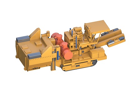 Anchor, transport and break machine, roadheader, shearer, mining equipment, mining 3d model