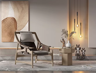 Modern recliner single chair combination 3d model