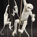 Unique Shaped Monkey Design Pendant Light With Ropes And Bulbs For Interior Decor 3d model