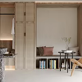 Modern Bedroom Interior With Comfortable Bed Gray Bedding Nightstand And Hanging Light Fixture