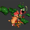 Vibrant Fresh Vegetables 3D Rendered Splashing With Corn Watermelon Carrots Broccoli And Tomatoes