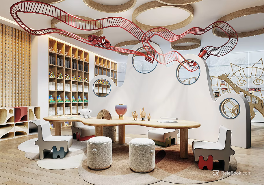 Playful Kids Activity Space With Creative Decor And Furniture 3d model 