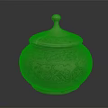 Antique Pottery Jar With Lid And Intricate Decorative Patterns Design 3d model