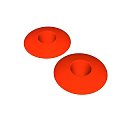 Two Piece Red Disc Shaped Ornamental Decor Set With Smooth Surface Modern Design 3d model