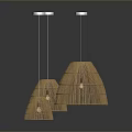 Bamboo Woven Pendant Lamp Combination with Modern Design and Different Sizes for Home Decor