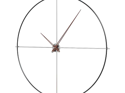 Sleek Modern Wall Clock With Black Frame And Metal Hands For Home Decor 3d model