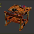 Wooden Kids Table with Chair and Tools for Creative Craft Play Time