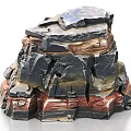 Multicolored Layered Rockery Stone with Natural Textures for Garden Decoration