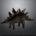 Colorful Stegosaurus 3D Model With Plates On Back Spikes On Tail And Reflective Surface