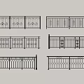Diverse Decorative Metal Railings With Intricate Patterns And Multiple Design Styles 3d model