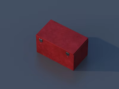 Red Storage Basket With Square Shape And Metal Buckles For Home Organizing 3d model