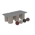 Stylish Modern Coffee Table With Black Tabletop And Wooden Cylindrical Legs