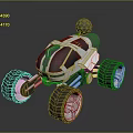 Modern Off Road Concept Car With Large Tires Silver Body And Spherical Top Device