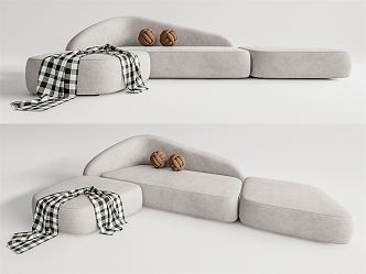 Modern corner sofa multiplayer sofa 3d model