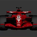 Red Formula Racing Car With Aerodynamic Design And Dragon Sponsor Logo