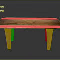 Natural Rustic Wooden Table With Smooth Wood Grain Surface And Sturdy Straight Legs