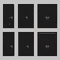 Black Hinged Doors With Decorative Panels Single And Double Designs 3d model