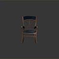 Elegant Wooden Frame Armchair With Blue Velvet Upholstered Seat And Curved Backrest