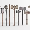 Various Hardware Hammers with Different Designs and Shapes for Professional and DIY Projects 3d model