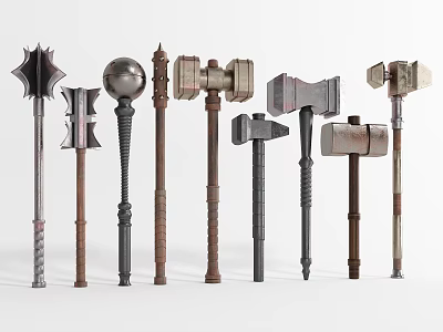 Various Hardware Hammers with Different Designs and Shapes for Professional and DIY Projects 3d model