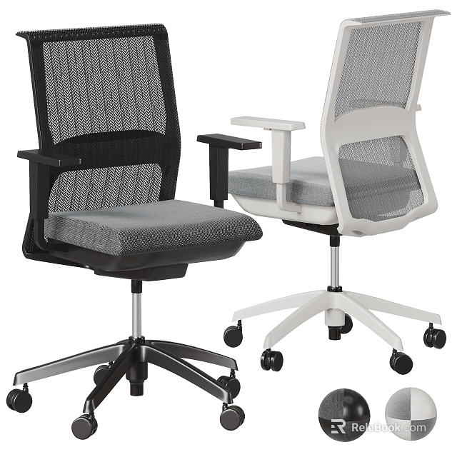 Ergonomic Office Chair With Mesh Back Adjustable Arms Swivel Base And Comfortable Seat Cushion 3d model 
