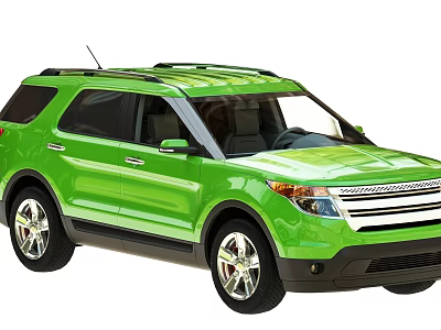 Green SUV Exterior Design With Modern Styling Alloy Wheels And Black Roof Rails 3d model