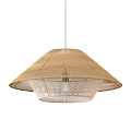 Modern Pendant Lights with Textured Shades in Three Colors and Umbrella Shape Design