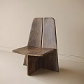 Minimalist Wooden Chair With Double Backrest And Flat Seat In Neutral Room