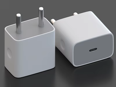 White Power Adapters With Plugs And USB Ports For Daily Use 3d model