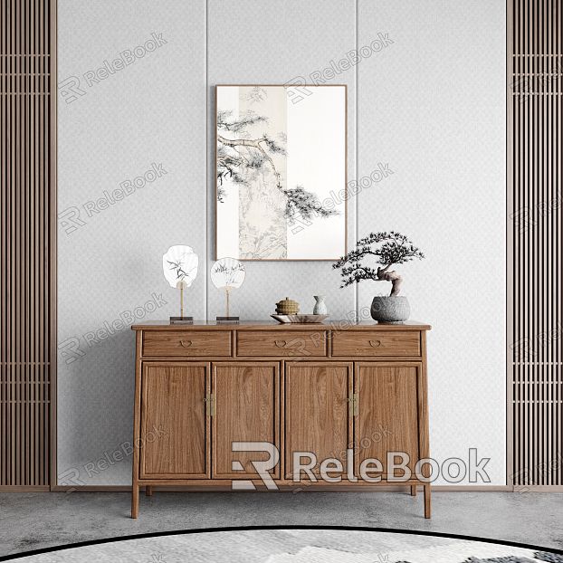 New Chinese-style Entrance Cabinet model