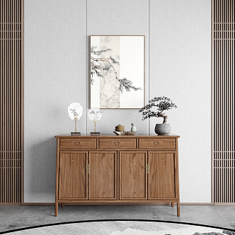 New Chinese-style Entrance Cabinet 3d model