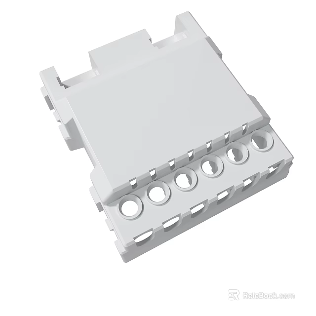 White Plastic Connector Component With Multiple Circular Holes For Electrical Mechanical Applications 3d model 