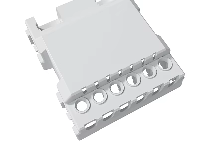 White Plastic Connector Component With Multiple Circular Holes For Electrical Mechanical Applications 3d model