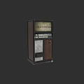 Smart Vending Machine Dispensing Cold Drinks With Wooden Cabinet Design 3d model