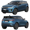 Blue Land Rover Range Rover Evoque Exterior Design Showcasing Front And Rear Views