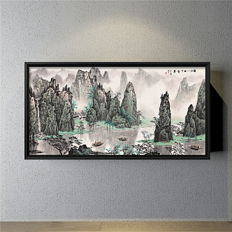 New Chinese Landscape Painting Landscape Decorative Painting 3d model